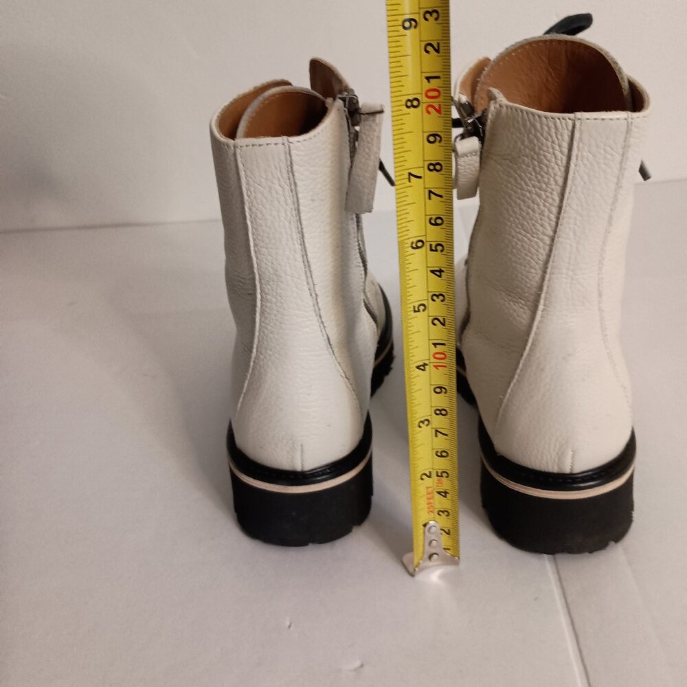 M Gemi Benedetta Leather Combat Boots Sand Beige Women’s Size 6.5 Like New - Picture 14 of 16